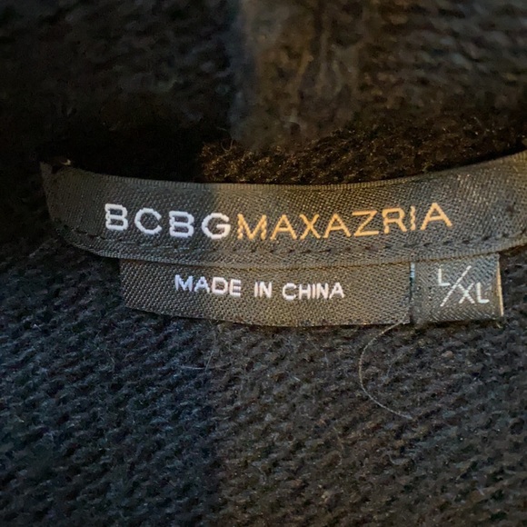 BCBG Maxazria long tunic sweater with faux fur hood - Picture 7 of 7